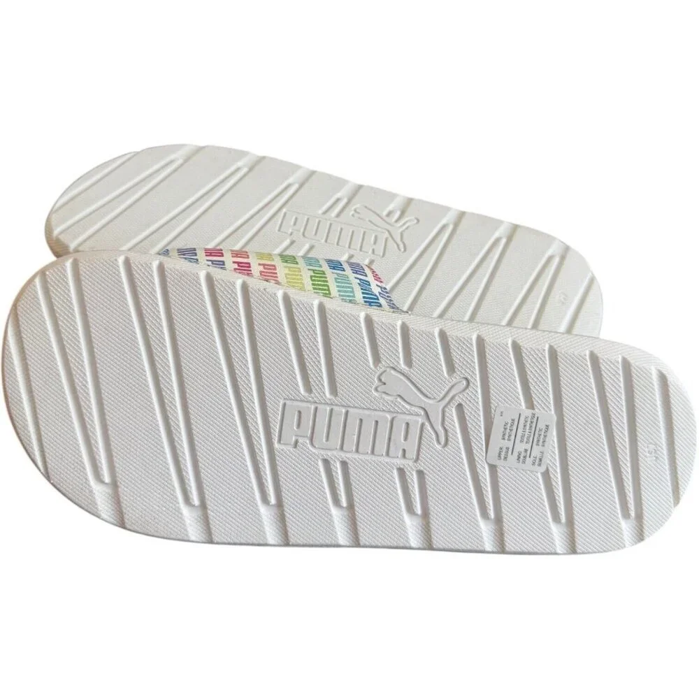 Puma Cool Cat Echo Jr  Slide Youth Sz 7C Boys White‎ Casual Sandals 383615-02